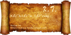 Köblös Tünde névjegykártya